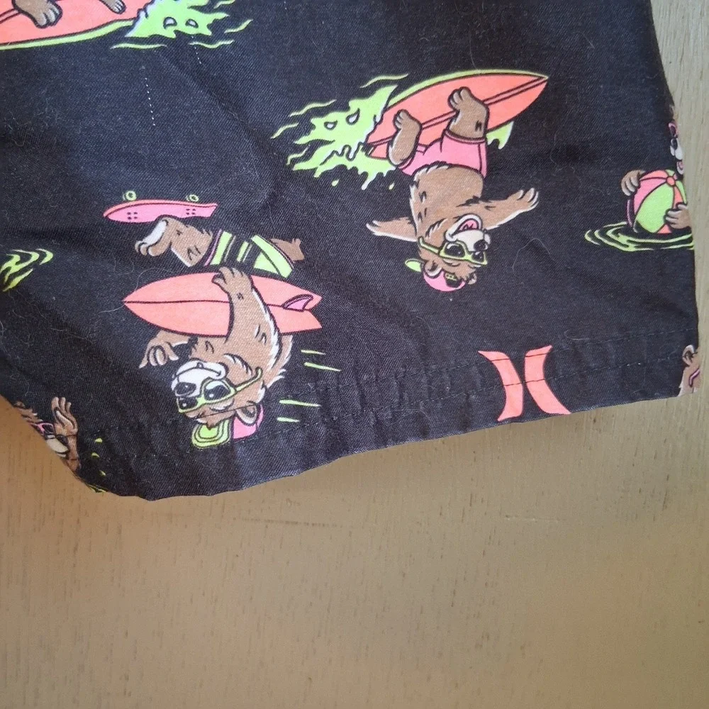 Hurley Boys Swim Trunks Surfer Bear Sz 6 Beach Summer EUC